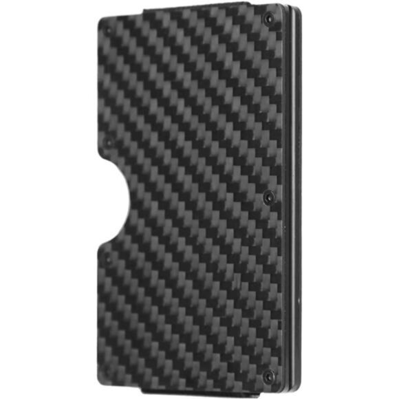Slim Wallet for Men RFID Blocking Aluminum Wallet Carbon Fiber Card Case Metal